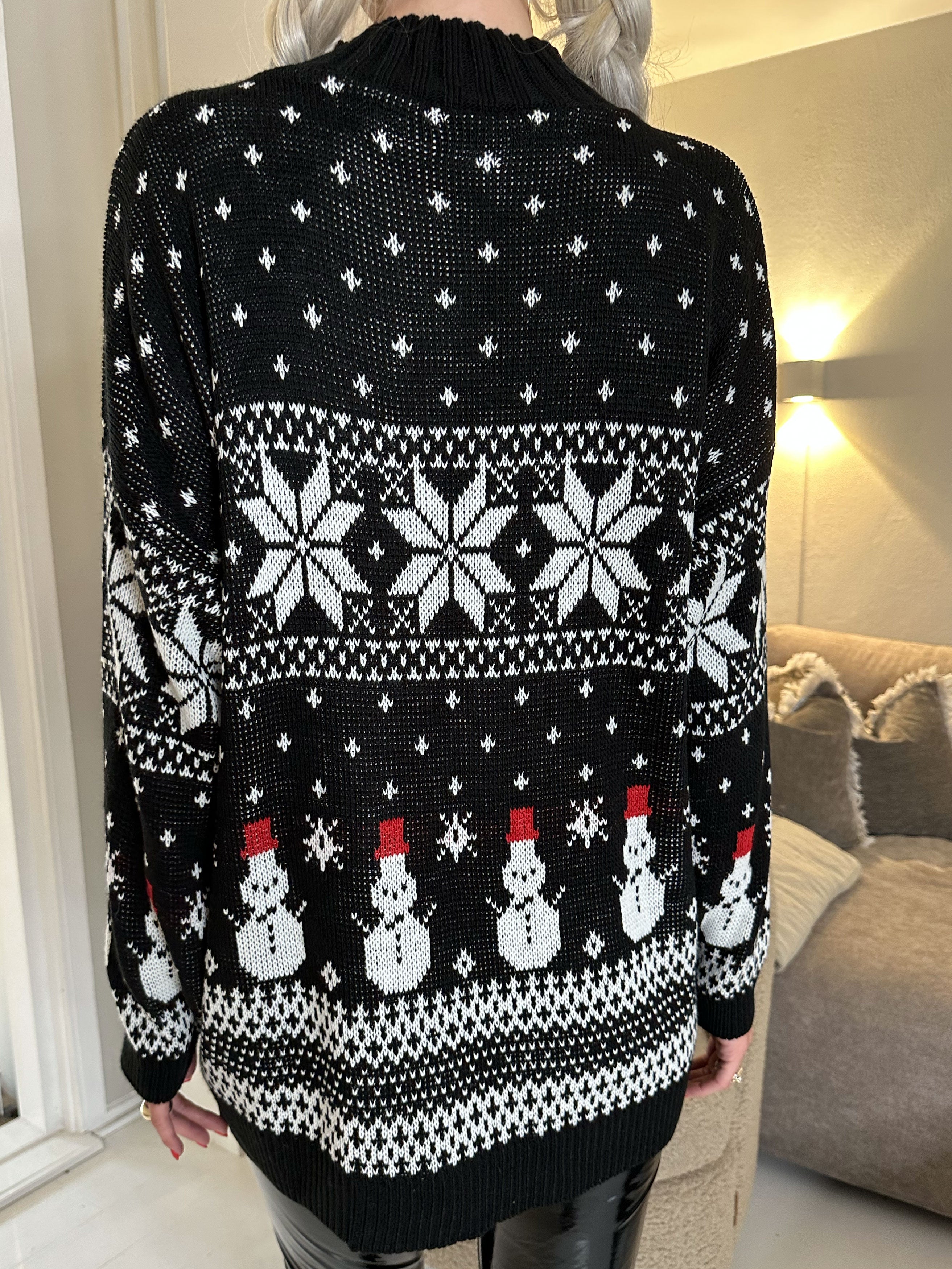 Snowman - Söt plus size jultröja med snögubbar